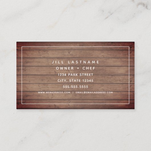 Pintos + Cornbrood Zuidelijke Restaurant Chef Visitekaartje (Achterkant)