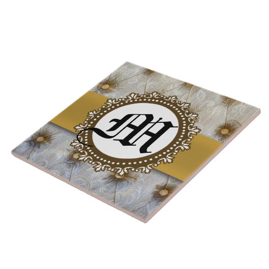  Pintuck Fabric Monogram Display Tegel Tegeltje (Zijkant)