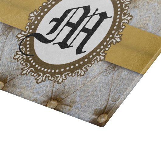  Pintuck Fabric Monogram Glassnijplank Snijplank (Hoek)