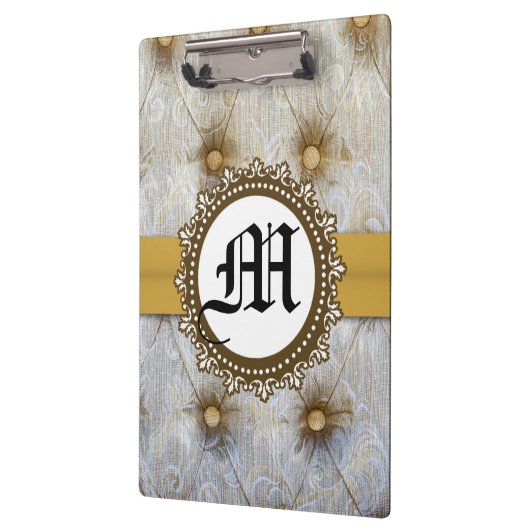 Pintuck Fabric Monogram Initiaal Clip Board Klembord (Links)