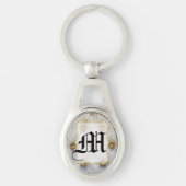 Pintuck Fabric Monogram Initiaal Sleutelhanger (Voorkant)