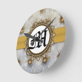  Pintuck Fabric Monogram Initialen wandklok (Hoek)