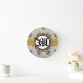  Pintuck Fabric Monogram Initialen wandklok (Huis)