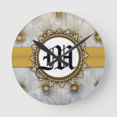 Pintuck Fabric Monogram Initialen wandklok (Voorkant)