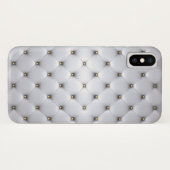 Pintuck look wit en goud elegant Case-Mate iPhone case (Achterkant (horizontaal))