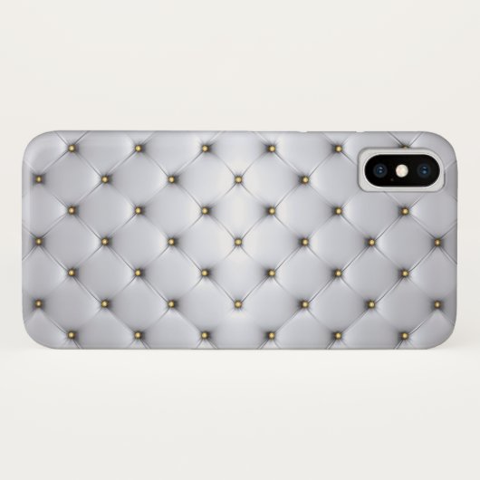Pintuck look wit en goud elegant Case-Mate iPhone case (Achterkant (horizontaal))