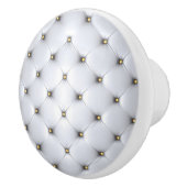 Pintuck look wit en goud elegant keramische knop (Rechts)