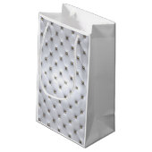 Pintuck look wit en goud elegant klein cadeauzakje (Achterkant Gekanteld)