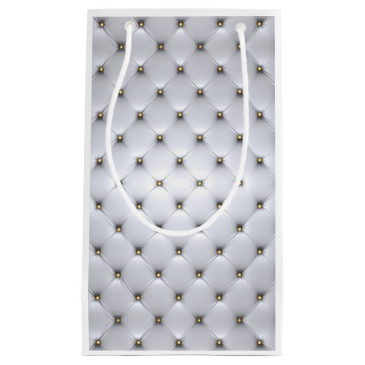 Pintuck look wit en goud elegant klein cadeauzakje (Voorkant)