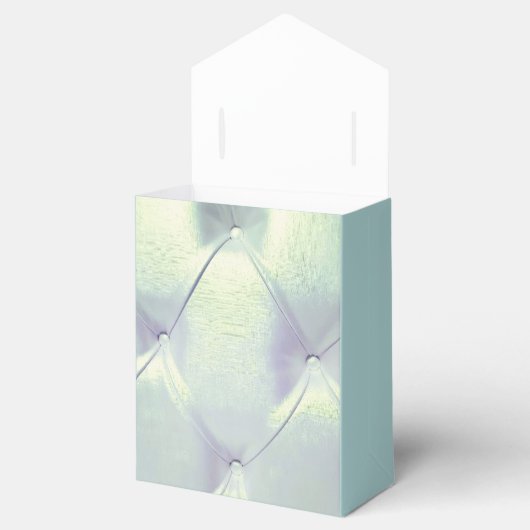 Pintuck satijn diamant grijs blauw glitter look bedankdoosjes (Geopend)