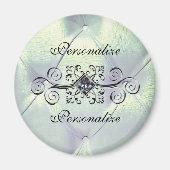 Pintuck satijn look diamant zilver blauw elegant magneet (Voorkant)