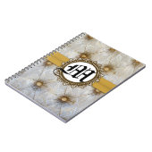  Pintuck Stof Monogram Initiaal Notitieboek (Linkerzijde)