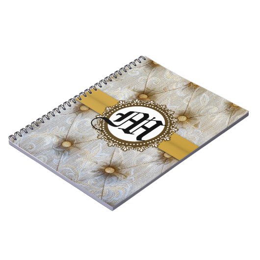  Pintuck Stof Monogram Initiaal Notitieboek (Linkerzijde)