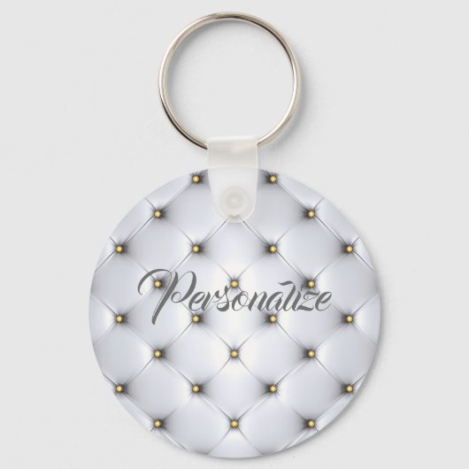 Pintuck white en gold sleutelhanger (Voorkant)