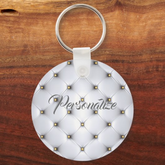 Pintuck white en gold sleutelhanger (Voorkant)