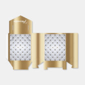 Pintuck ziet er wit en goudelegant uit bedankdoosjes (Uitgevouwen)