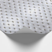 Pintuck ziet er wit en goudelegant uit cadeaupapier (Hoek)