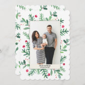 Pintura DE Acuarela | Feliz Navidad Feestdagenkaart (Voorkant / Achterkant)