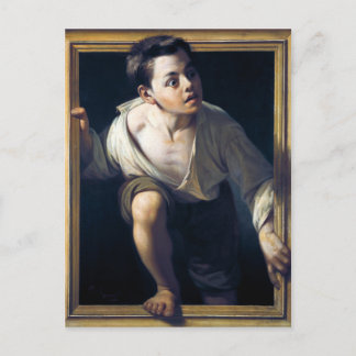 Pintura "Escapando de la crítica" Trampantojo Art Briefkaart