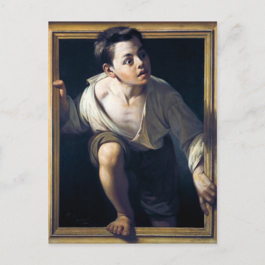 Pintura "Escapando de la crítica" Trampantojo Art Briefkaart (Voorkant)