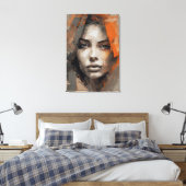 Pintura rosto de mulher Impressão Canvas Premium  (Insitu (Slaapkamer))