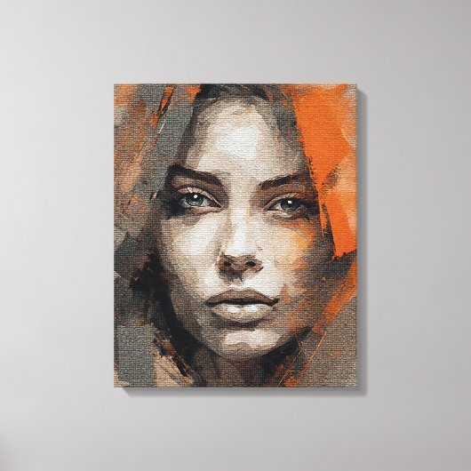 Pintura rosto de mulher Impressão Canvas Premium Afdruk (Voorkant)