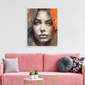 Pintura rosto de mulher Impressão Canvas Premium Afdruk (Insitu (Woonkamer))