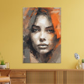 Pintura rosto de mulher Impressão Canvas Premium  Afdruk (Insitu (Woonkamer))