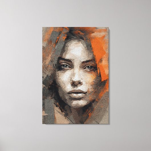Pintura rosto de mulher Impressão Canvas Premium  Afdruk (Voorkant)