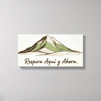 Pintura Rústica: Montaña, Paz y Minimalismo Canvas Afdruk