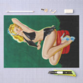 Pinup Art - Mooie jonge vrouw in zwart Tissuepapier (Craft)