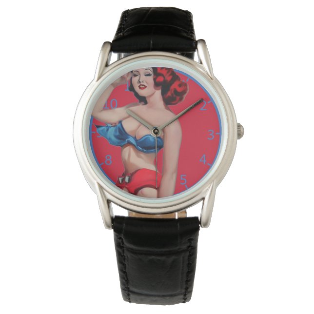Pinup Art Watch Horloge (Voorkant)