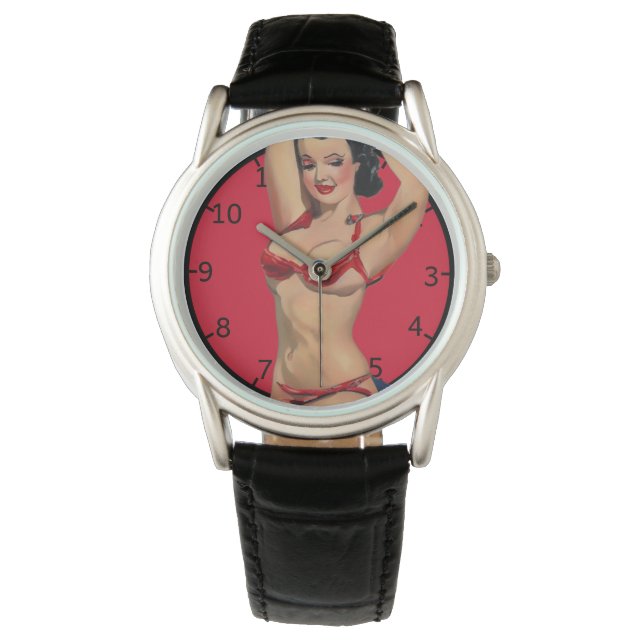 Pinup Art Watch Horloge (Voorkant)