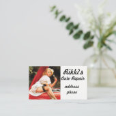 Pinup Car Repair Visitekaartje (Staand voorkant)