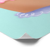 Pinup Chef Girl Icing a Cake blue Poster (Hoek)
