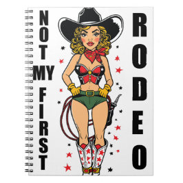 Pinup Cowgirl, Niet Mijn Eerste Rodeo Citaat, Grap Notitieboek