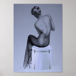 Pinup Girl Blue Poster