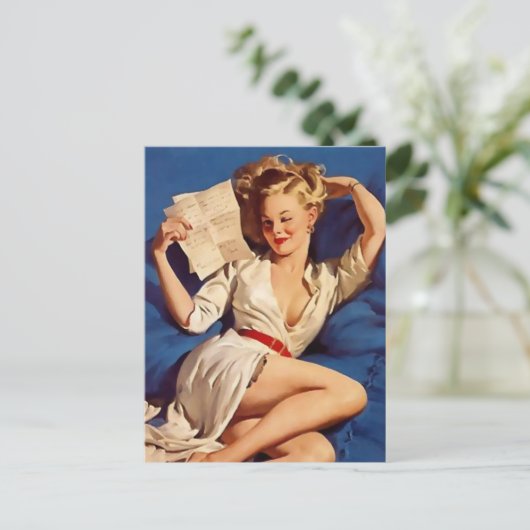 Pinup girl briefkaart (Staand voorkant)