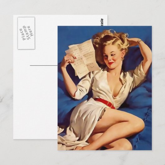 Pinup girl briefkaart (Voorkant / Achterkant)