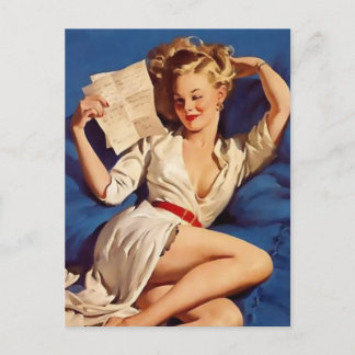 Pinup girl briefkaart