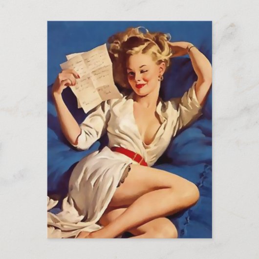 Pinup girl briefkaart (Voorkant)