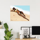 PinUp Girl Denise Poster (Thuiskantoor)
