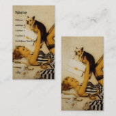 Pinup Girl en Dog Visitekaartje (Voorkant / Achterkant)