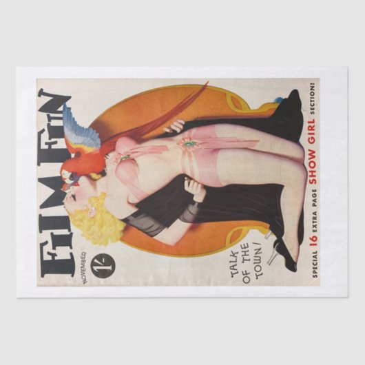 Pinup Girl en Parrot  Tissuepapier (Voorkant)