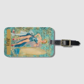 Pinup Girl in Mirror gepersonaliseerd Bagagelabel (Voorkant (horizontaal))