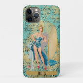 Pinup Girl in Mirror gepersonaliseerd Case-Mate iPhone Case (Achterkant)