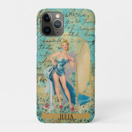 Pinup Girl in Mirror gepersonaliseerd Case-Mate iPhone Case