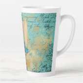 Pinup Girl in Mirror gepersonaliseerd Latte Mok (Rechts)