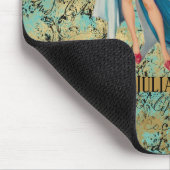 Pinup Girl in Mirror gepersonaliseerd Muismat (Hoek)