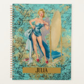Pinup Girl in Mirror gepersonaliseerd Planner (Voorkant)